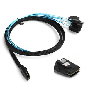 Mini Sas 36Pin Male Sff‑8087 To 4 7Pin Female Cable Mini Sas Host Inter TDM - Picture 1 of 22