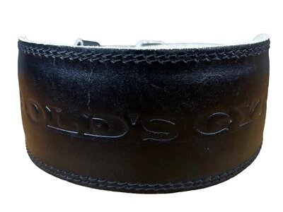 Cinturón dividido vintage dorado de cuero para levantamiento de pesas talla: S/M acolchado de espuma Foto 1 de 4