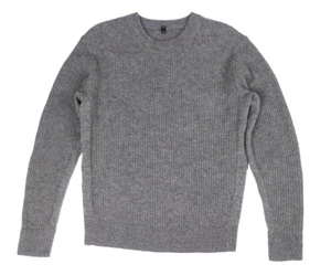MUJI Sweater Wool Yak Blend Waffle Knit Crewneck Pullover Mens Size M Gray - Picture 1 of 6
