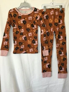 New Carter's Girls Allover Floral Pajama Set Snug fit Brown Many sizes - Picture 1 of 1