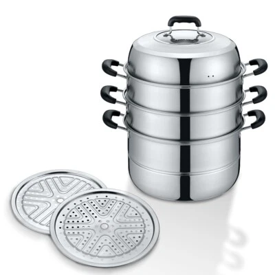 CONCORD 3 Tier Premium Stainless Steel Steamer Set (32 CM) - Image 1 of 4