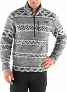 THE NORTH FACE Mens Aztec Fleece Pullover Gordon Lyons 1/4 Zip Gray SZ S - Picture 1 of 6
