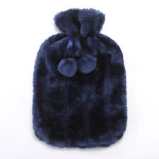 Large 2L Hot Water Bottle Cover Natural Winter Faux Fur Fluffy Pompom Cover US