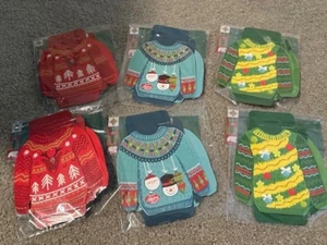 6 Navidad Feo Suéter Fiesta Regalo Tarjetero Caja TX - Imagen 1 de 9