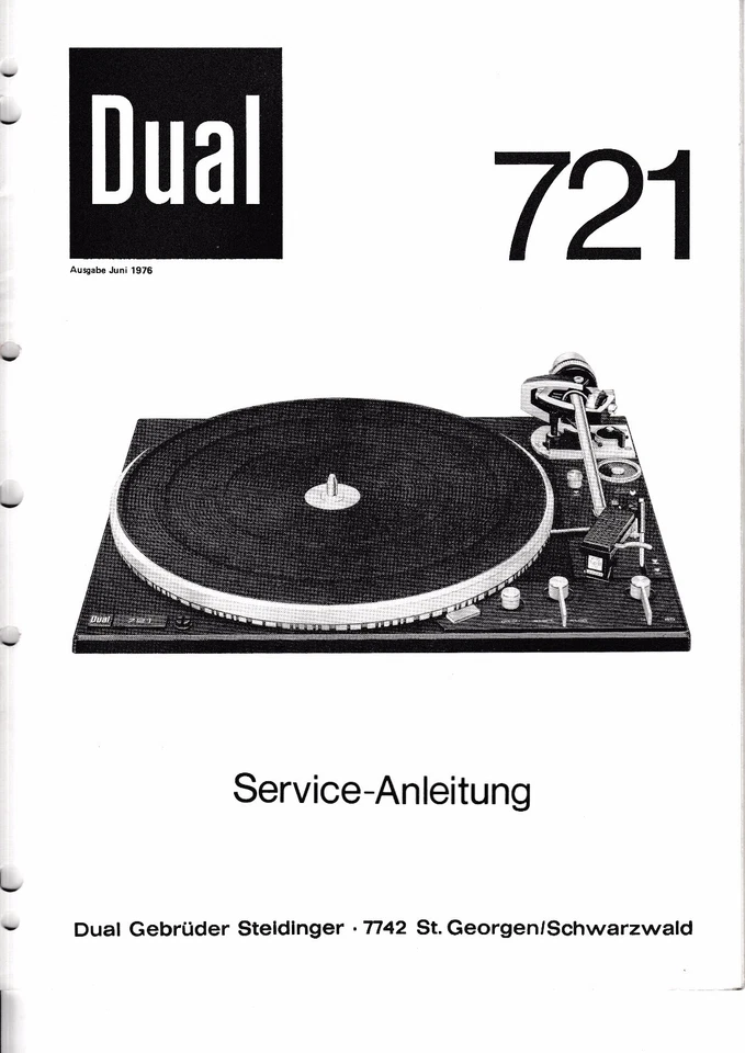 Service Manual Guide For Dual 721 - Image 1 of 1