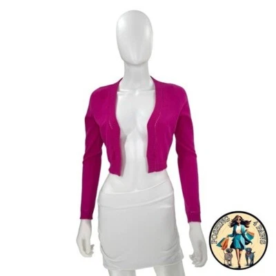 Versace NUEVO Suéter Cárdigan Tejido Festoneado Perforado Abierto Cachemira Talla XS Foto 1 de 4