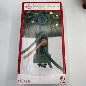 Outdoor 3-Outlet Power Stake with Timer Waterproof Construction Holiday Time NIB - Picture 1 of 23
