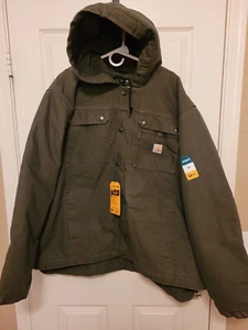 Giacca utility Carhartt Duck Sherpa foderata "Moss" vestibilità rilassata 0J3826-M 3XL nuova con etichette - Foto 1 di 12