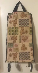 Rolling Bag Tote travel/shopping. Bears And Hearts Compact Hide Away Luggage.NEW - Picture 1 of 1