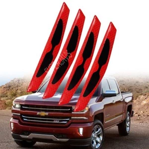 Pegatina decorativa de advertencia de tira anticolisión de fibra de carbono para Chevy Silverado - Imagen 1 de 16