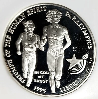 CHOICE 1995-P Olympics - Paralympics Commemorative Silver $1 NGC PF-69 UCAM OH - Image 1 of 3