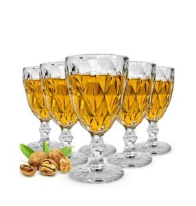 6 Verres A Vin Avec Broyer 300ml sur Pied de Rouge à Blanc - Picture 1 of 4