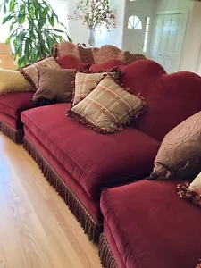 Custom Red Velvet Couch Century Furniture - Picture 1 of 3