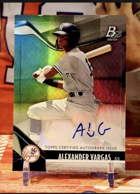 Alexander Vargas 2021 Bowman Platinum Autographs Auto TOP-54 SP Yankees - Image 1 of 2