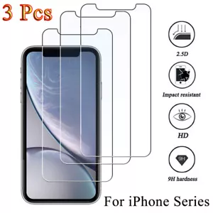 Screen Protector Tempered Glass Cover For iPhone 16 15 14 13 12 Pro Max 11 XS XR - Picture 1 of 17