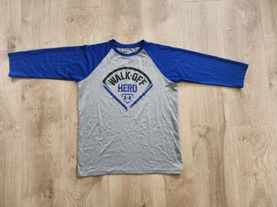 Under Armour Shirt Baseball Youth X- Large YXL Gray Blue Shirt Walk Off Hero - Image 1 of 3
