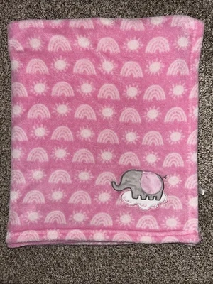 le  bebe FAVORITE Pink Elephant Heart Sun Rainbow Baby Blanket - Image 1 of 4