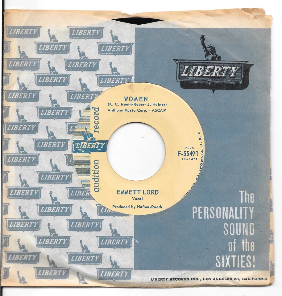 EMMETT LORD Women/Turn Him Down on Liberty DJ mod rocker R&B 45 HEAR Foto 1 de 2