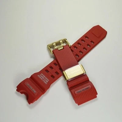 Подлинный ремешок для часов Casio G-shock Mudmaster GWG-1000GB-4A красный ремешок и золотая пряжка - Изображение 1 из 4