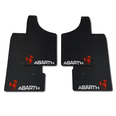 rallyflapZ | Mud Flaps & Fixings ABARTH 500 595 695 Black MSA 4mm PVC *S L-R&W - Image 1 of 4