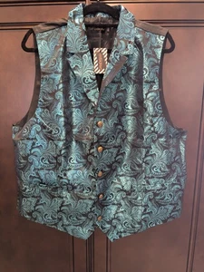 DiBanGu Large Paisley Vest and Tie Set With adjustable Back - Picture 1 of 7