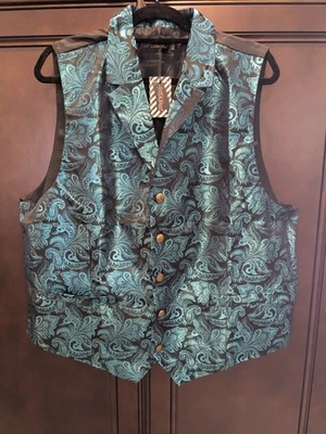 DiBanGu Large Paisley Vest and Tie Set With adjustable Back - Image 1 of 4
