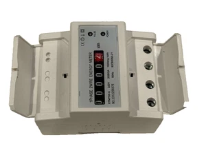 220V Digital 1 Phase 2 Draht 4P Hutschiene Stromzähler Elektronisch KWh Zähler (20( - Bild 1 von 5