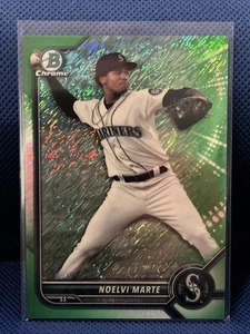 NOELVI MARTE 2022 Bowman Chrome GREEN SHIMMER Refractor /99 MARINERS - Picture 1 of 2