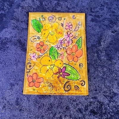 ACEO Art Card Original Watercolor Floral Painting By Mary Brace #16 - Image 1 of 4