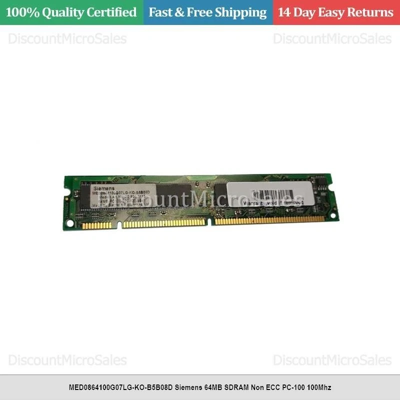 MED0864100G07LG-KO-B5B08D Siemens 64MB SDRAM Non ECC PC-100 100Mhz - Image 1 of 1