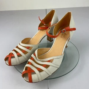 Buddhahood Heels 6 39 Beige Orange Leather Heel Ankle Strap - Picture 1 of 14