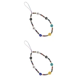 2 Pack Pendentif Oeil Du Diable Chaîne Téléphonie Mobile Corde Téléphone - Zdjęcie 1 z 12