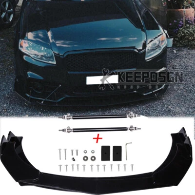 Glossy Front Bumper Lip Splitter Spoiler Body Kit for Audi A4 B5 B6 B7 B8 Avant - Image 1 of 4
