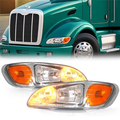 Pair Headlights For Peterbilt 330 325 335 337 340 348 382 384 386 387 Headlamps - Image 1 of 4