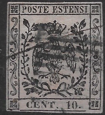 1852 Italy States MODENA Sc#7 SASA#9  USED  VF🔥SIGN RAYBAUDI🔥 - Image 1 of 2