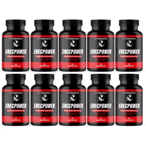 Erecpower Male Performance Support Peak Vitality Supplement Capsules 10 Bottles - Picture 1 of 5