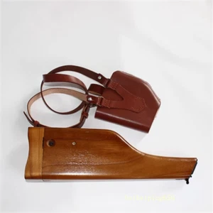 WW2 Mauser Pistol Wooden C96 M712 Holster Gun Box Leather Belts Movie Props - Picture 1 of 20