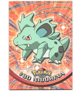 Pokémon 1999 Light Play Topps Serie 1 primera impresión logotipo azul Nidorina 30 - Imagen 1 de 2