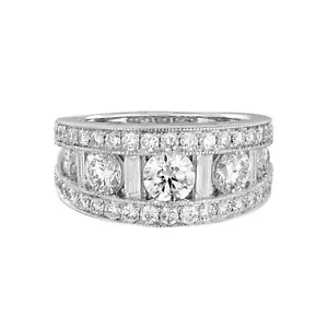 2.159CTW 14K White Gold Lab Grown Diamond Band Ring MZ8050 - Picture 1 of 7