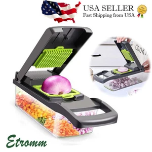 14 in 1 Gemüse Obst Zerkleinerer Schneider Lebensmittel Zwiebel Gemüse Würfelschneider Küche USA - Bild 1 von 12