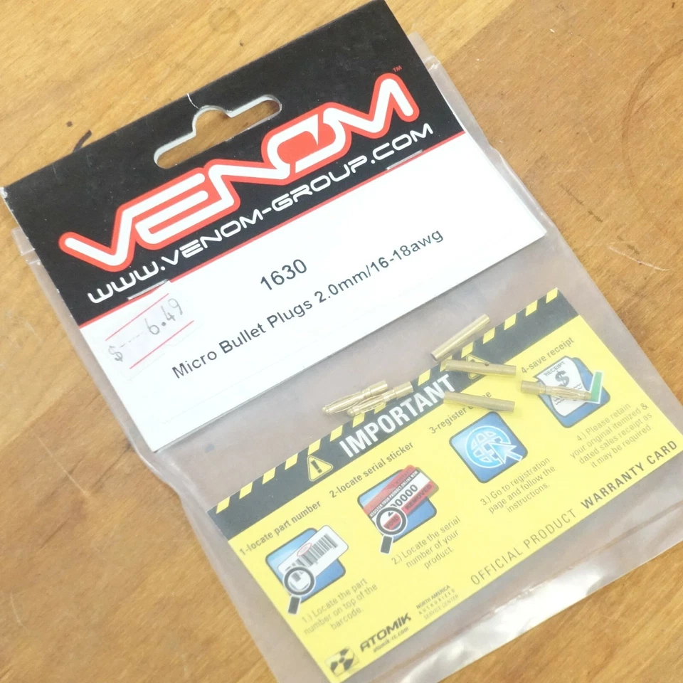 Venom VNR1630 Micro Bullet Spina 2.0/16-18awg (3 Set) Vnr 1630 - Immagine 1 di 1