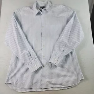 JOHNSTON & MURPHY HERREN HEMD ZUM KNÖPFEN GRÖSSE XL BLAU WEISS GESTREIFT BAUMWOLLE - Bild 1 von 6