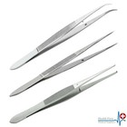 IRIS SERRATED TOOTHED / DRESSING SURGICAL DENTAL FORCEPS TWEEZERS 10cm ST CURVED