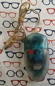 MacAlly iMouse 90s Single Button Apple iMac USB Mouse - Transparent Blue - Picture 1 of 2