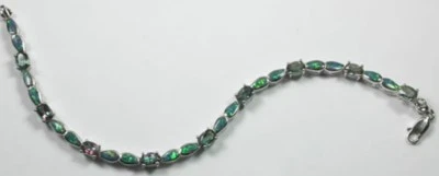 Pulsera Tenis Topacio Místico y Ópalo Simulado Boda Madre de Novia  Foto 1 de 3