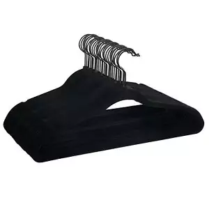 Better Homes Velvet Clothing Hangers, Black, Non-Slip, Space Saving - Picture 1 of 5