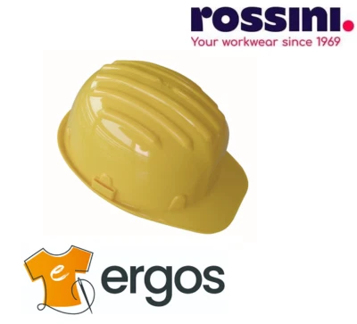 Rossini Elmetto in Polietilene da Lavoro Casco Caschetto Regolabile Giallo H060