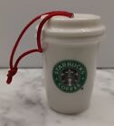 2006 Holiday Starbucks 2.5? Ceramic White To Go Cup Ornament W/ Siren Logo