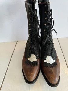 Women’s size 8 cowboy boot lacers with silver Cover Great Condition Good Quality - Picture 1 of 10