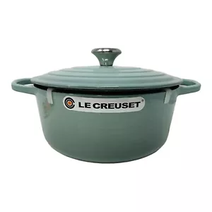 READ!!!!!! Le Creuset Signature Cast Iron 5.5 Quart Round Dutch Oven, Sea Salt - Picture 1 of 8